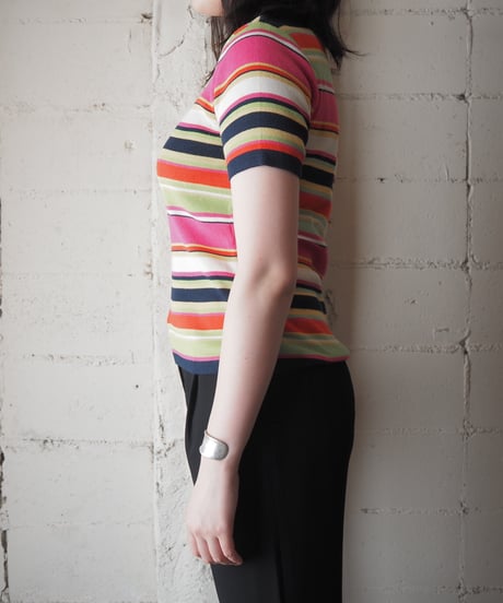 Liz Claiborne Multi Color Stripe Knit PI YGN YE