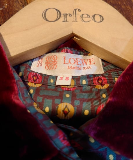 1990's LOEWE Velvet Switching Pattern Shirt GNBUR