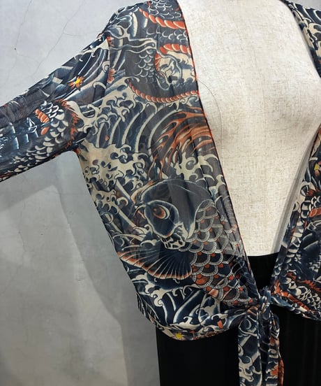 Jean Paul Gaulteir Tatto Print Power Net Wrap Tops NV
