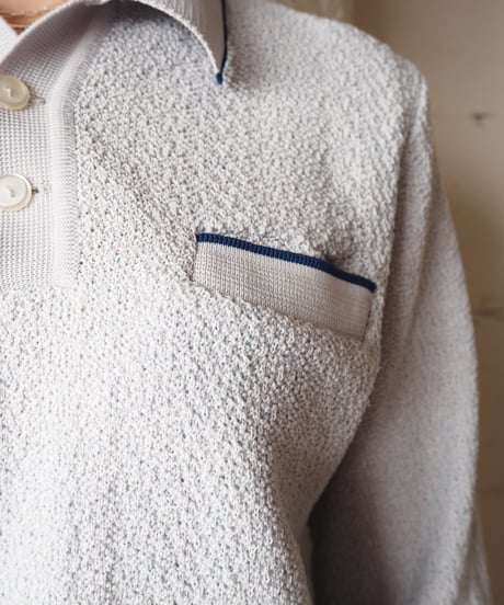 1970's Navy Line Polo Knit GRNV