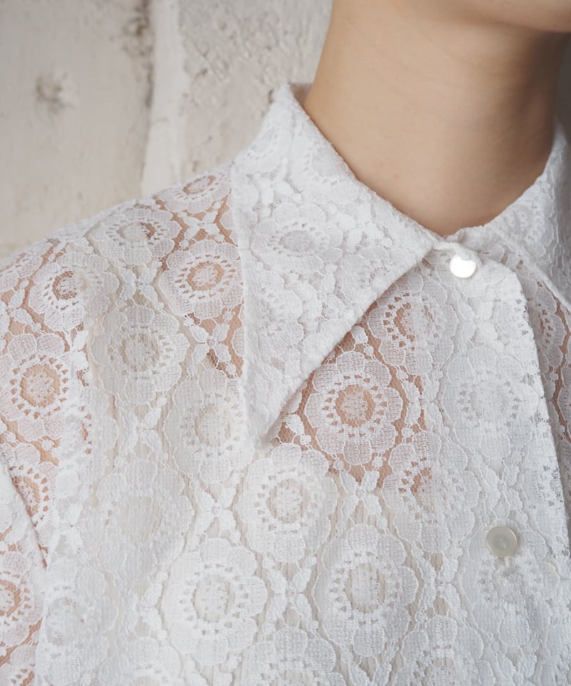 1970's L/S Lace Shirt WH | Orfeo