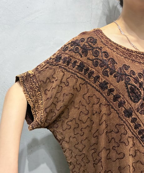 Ethnic Embroidery Dolman Sleeve Top BR