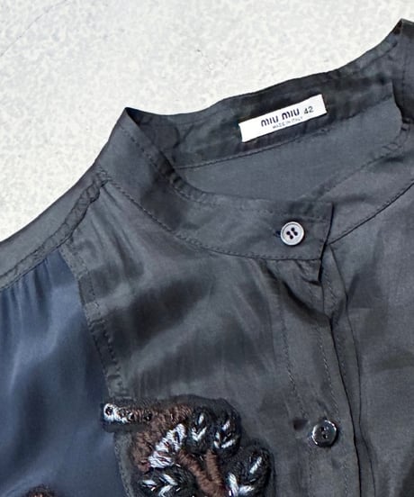 MIU MIU Embroidery Silk Dress BK