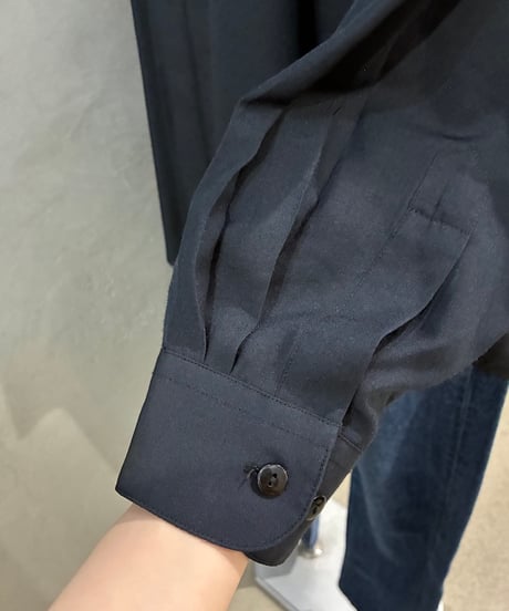 Band Collar Fly Front Rayon Mix Shirt DNV