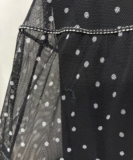 MAX STUDIO Tiered Tulle Dot N/S Dress BK
