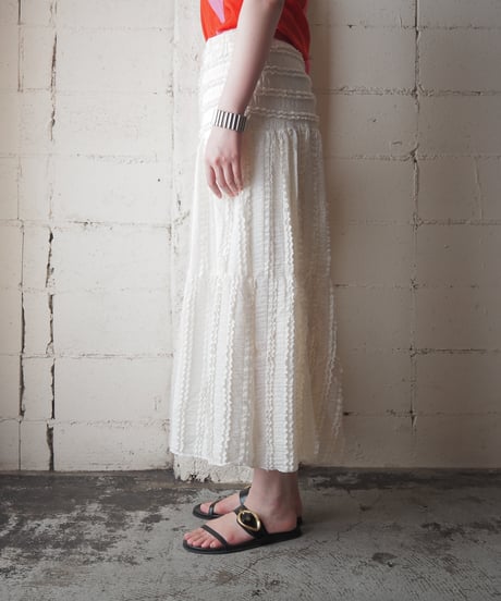 Textured Ruffled Tiered Maxi Skirt IV