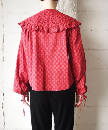 Ruffled Eyelet Collar Blouse RE