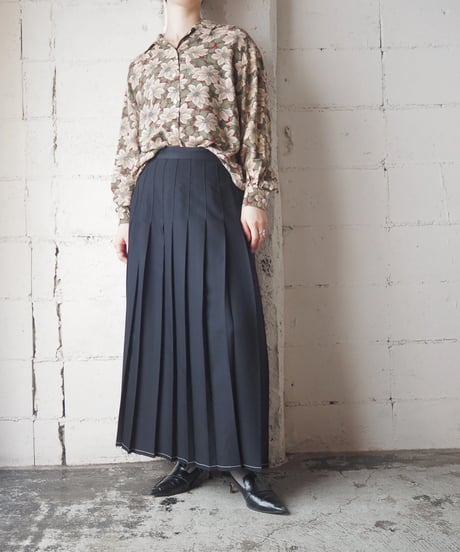 Flower Pattern Open Collar Rayon Shirt KA
