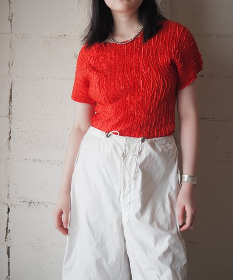 Made in France Pleated French Sleeve Top RE