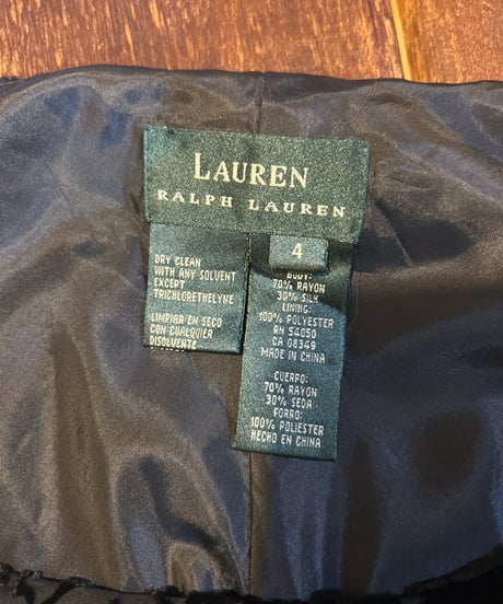LAUREN RALPH LAUREN Opal Velvet Botanical Pattern Skirt BK