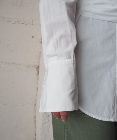 Phillip Lim Asymmetric Tie Design Band Collar Shirt WH