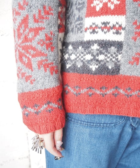 LAUREN Nordic Pattern Half Zip Sweater REGNNV