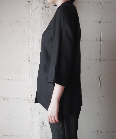 LAUREN RALPH LAUREN Silk China Shirt BK