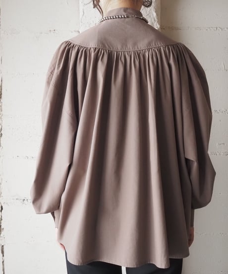 Liz Claiborne Stand Collar Gather Blouse BR
