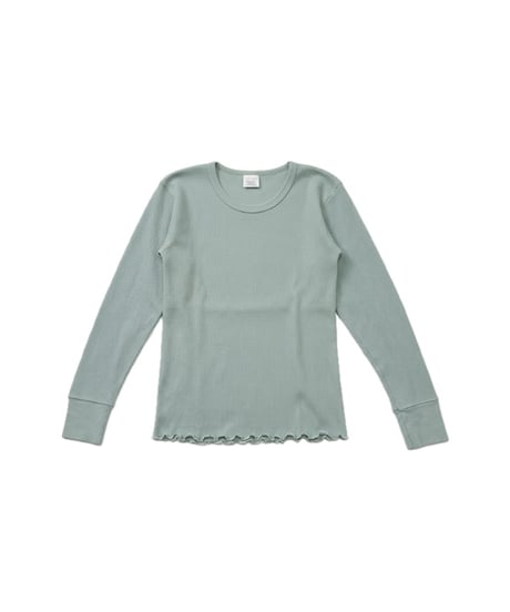 Remake Vintage Ruffled Hem Thermal LGN