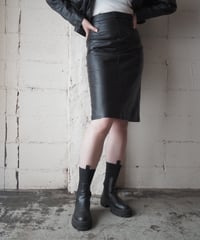 Leather Tight Skirt BK