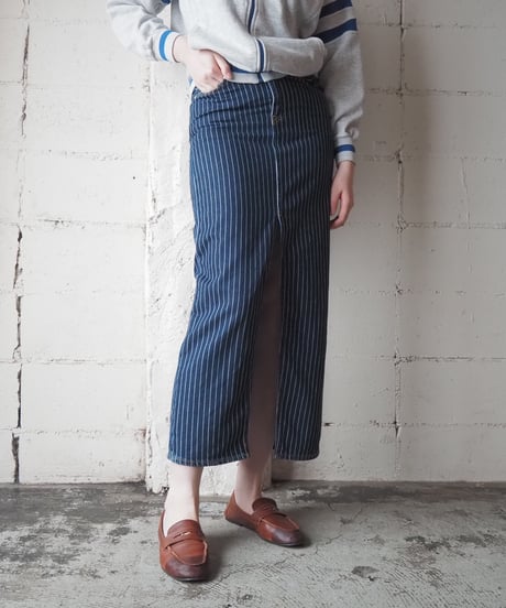 Levi's Stripe Denim Tight Skirt NVWH