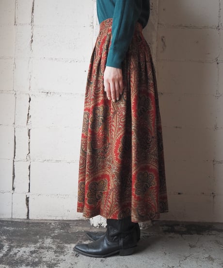 Talbots Paisley Tuck Skirt REKA