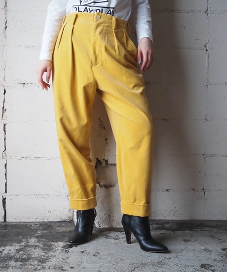 Y's Velour Tuck Tapered Pants YE