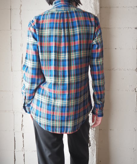 RALPH LAUREN Multi-Color Plaid Shirt BL OR YE
