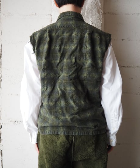 1950's PENDLETON Cutoff Sleeve Plaid Vest KA
