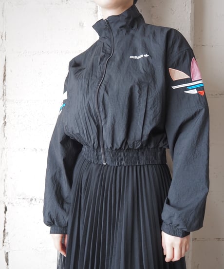 adidas Colorful Embroidery Nylon Short Jacket BK