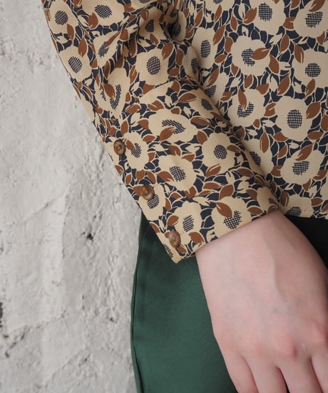 Rena Rowan Flower Pattern Silk Blouse BE NV