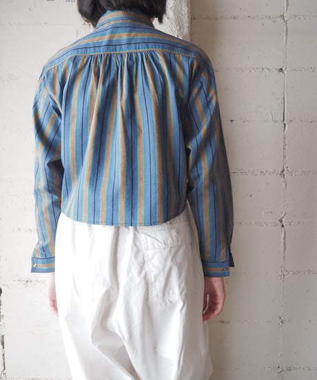 1990's JONES NEW YORK Cropped Multi Stripe Shirt BL BR