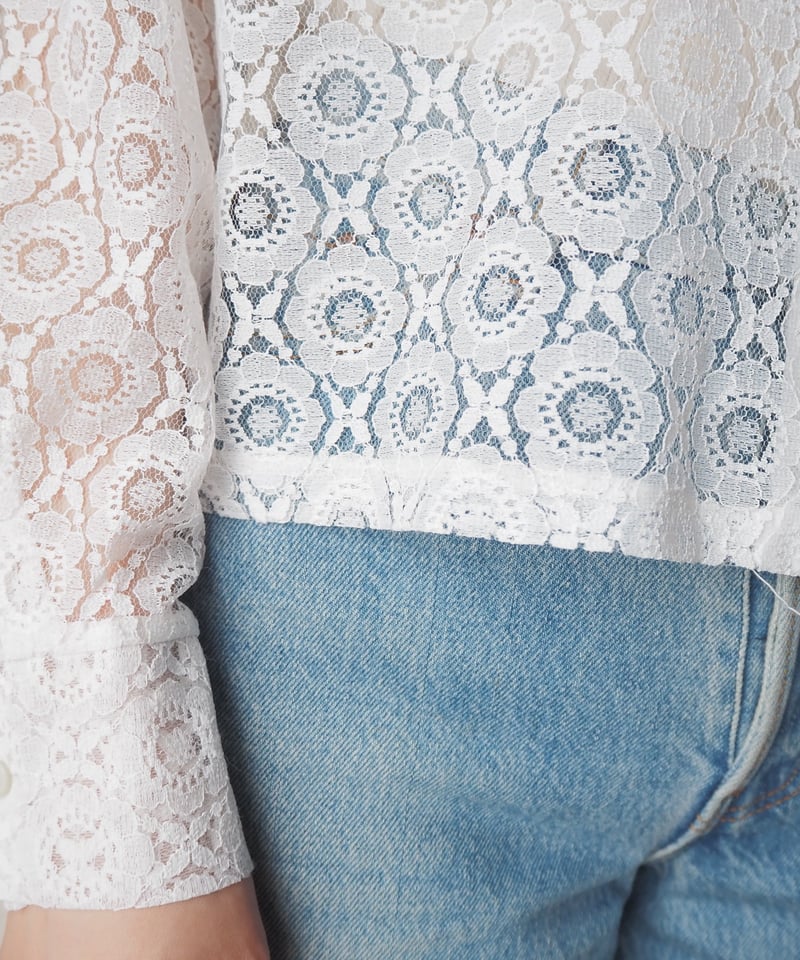 1970's L/S Lace Shirt WH | Orfeo