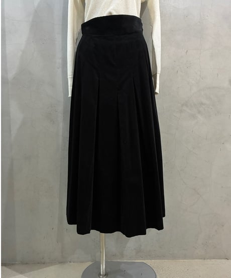 LAURA ASHLEY Made in the UK Corduroy Tuck Skirt BK