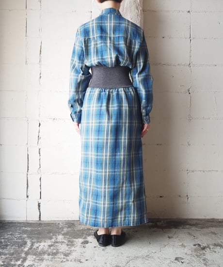 Remake L.L.Bean Plaid Docking Dress BL GR