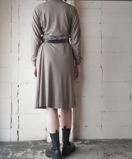 Turn Over Collar Button Sleeve Dress BE