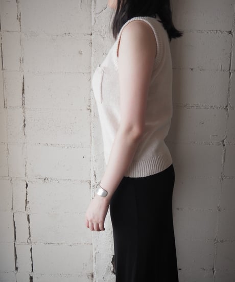 Mock Neck Buttoned Knit Vest IV