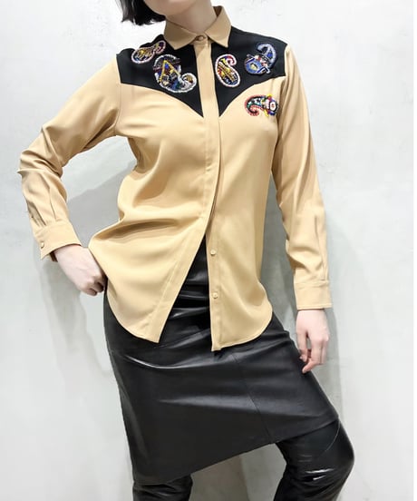 MSGM Beads Embroidery Western Shirt BEBK