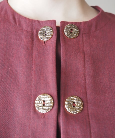 Gigot Sleeve Collarless Blouse BUR
