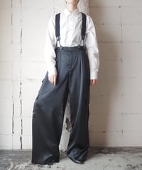 Suspender Shiny Satin Cargo Pants BK