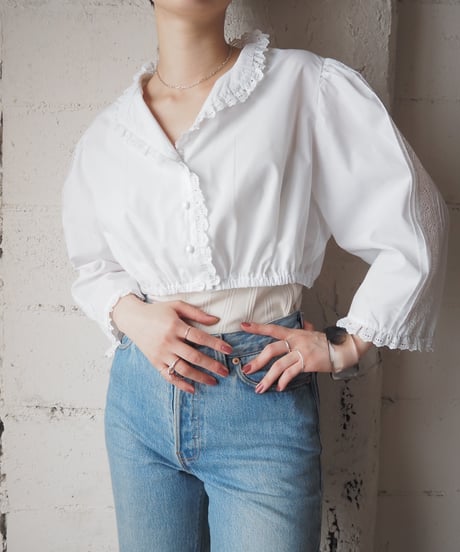 Cropped Tyrolean Blouse WH