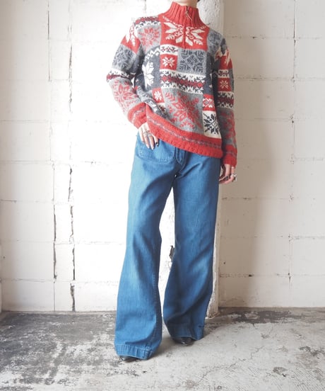 LAUREN Nordic Pattern Half Zip Sweater REGNNV