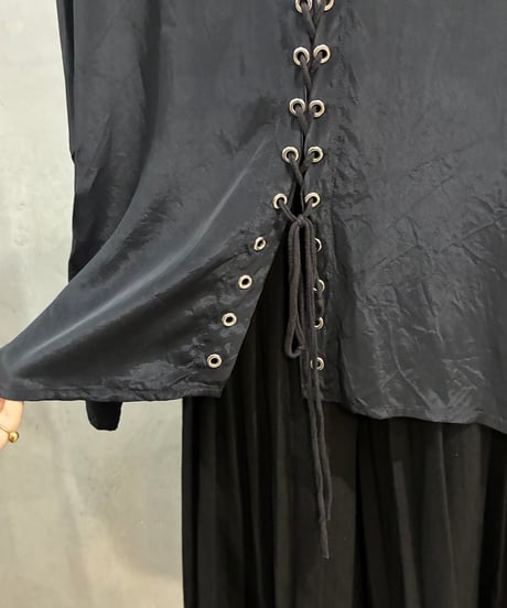 DIESEL Back Lace Up Rayon Shirt BK