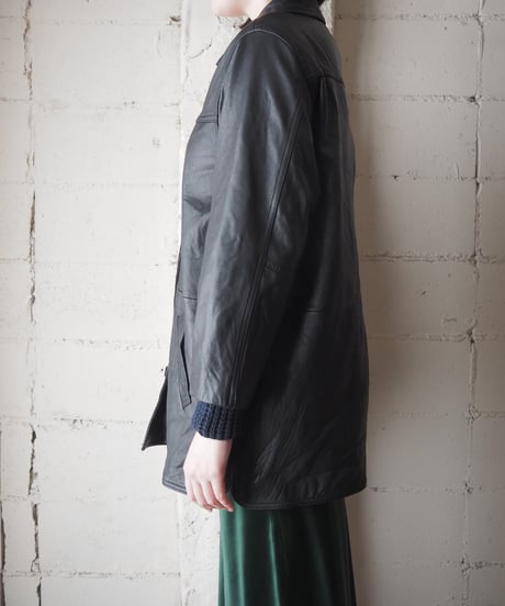 LEATHER ELEMENTS Leather Coverall Jacket BK