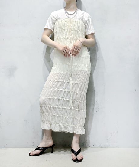 Shirring Sheer Easy Long Skirt IV