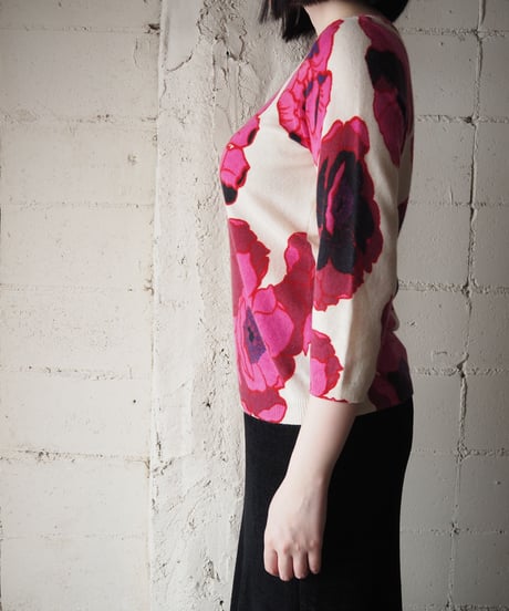Floral Print Cashmere Sweater PI IV