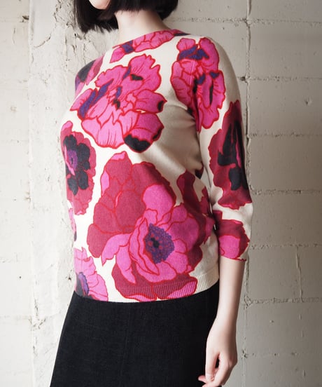 Floral Print Cashmere Sweater PI IV