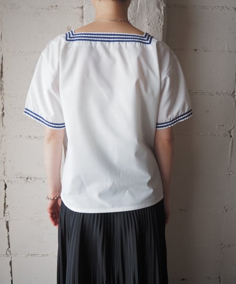 1980's French Navy Sailor Shirt WH NV