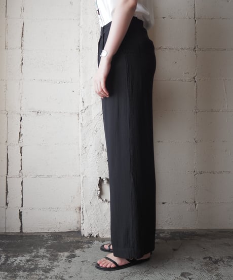2Tuck Rayon Wide Pants BK