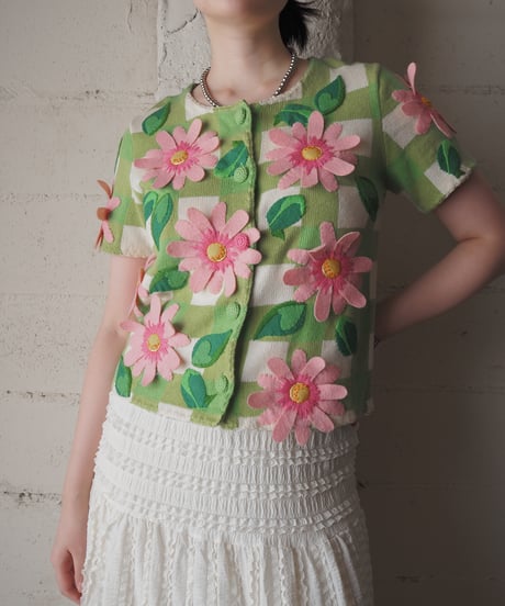 Vintage michael simon 3D Flower Embroidery Sweater LGNPI