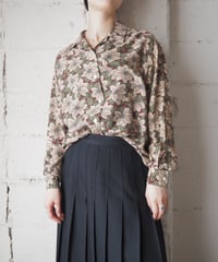 Flower Pattern Open Collar Rayon Shirt KA