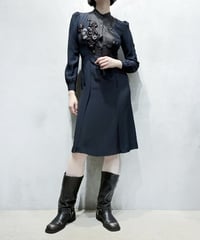 MIU MIU Embroidery Silk Dress BK