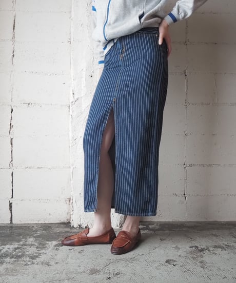 Levi's Stripe Denim Tight Skirt NVWH