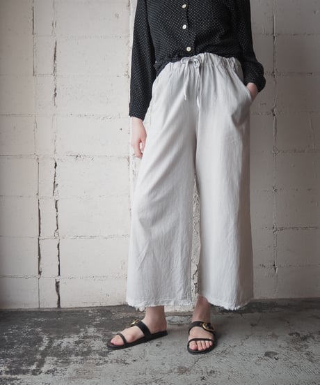 Made in Italy Cutoff Switching Hem Easy Wide Pants BE